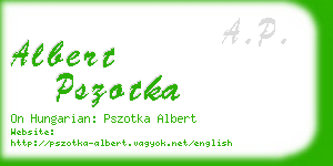 albert pszotka business card